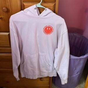 Pink and orange smiley face quote hoodie